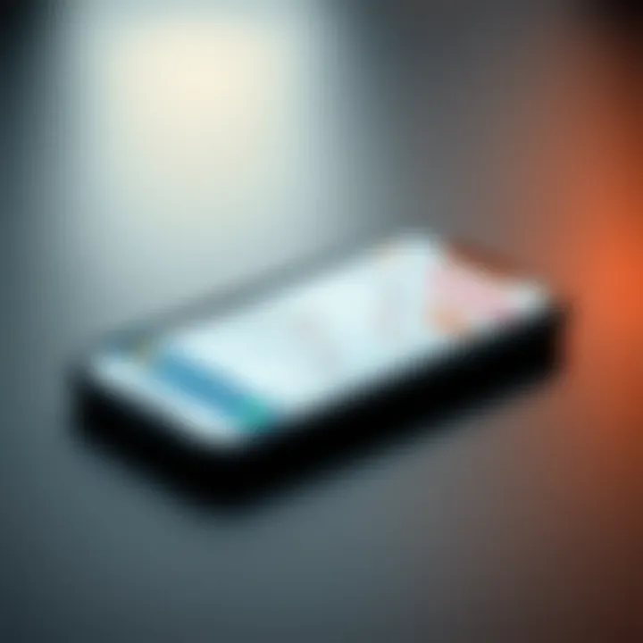 Mobile phone displaying a secure crypto trading application interface with charts and coin icons