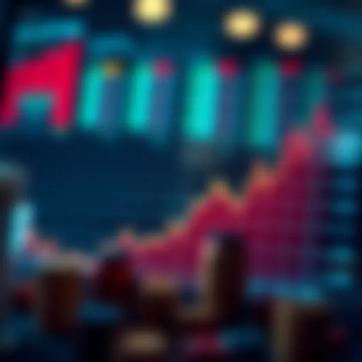 Graph showing upward and downward trends representing binary options trading outcomes
