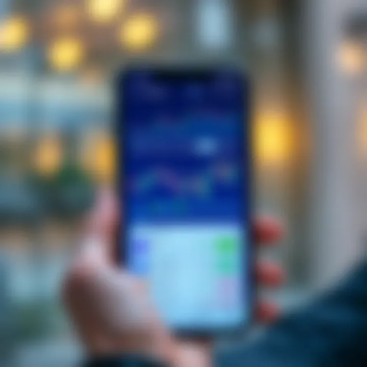 Mobile screen displaying a user-friendly trading app interface with stock charts and minimal investment options