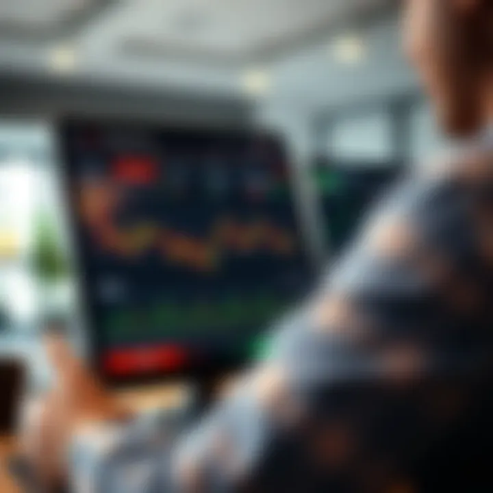 User-friendly interface of a popular Indian trading app displaying stock charts and market trends