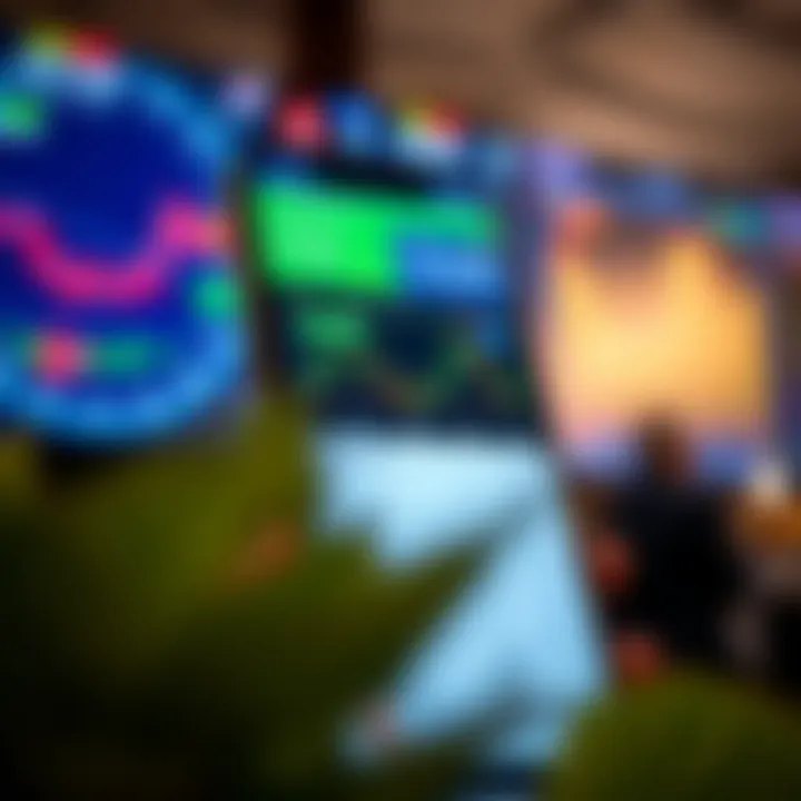 Mobile trading application interface displaying market charts and brokerage rates