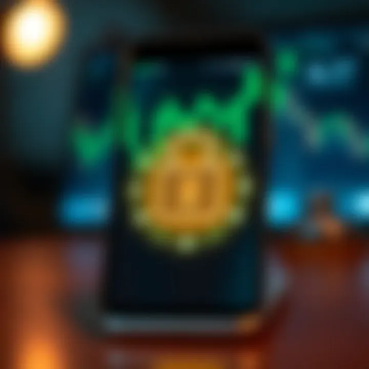 Secure mobile trading platform with lock symbol highlighting safety features