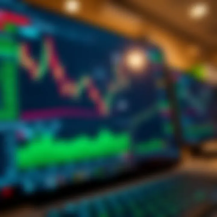 User interface of an online trading application showing stock market charts and trading options