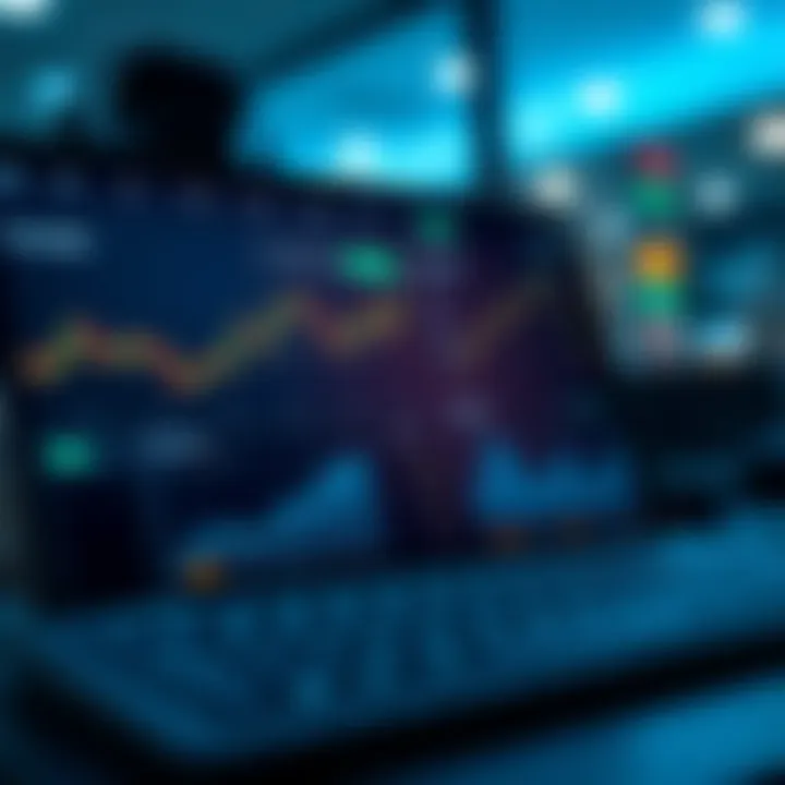 Interface of a popular online trading app showing stock market charts and portfolio overview