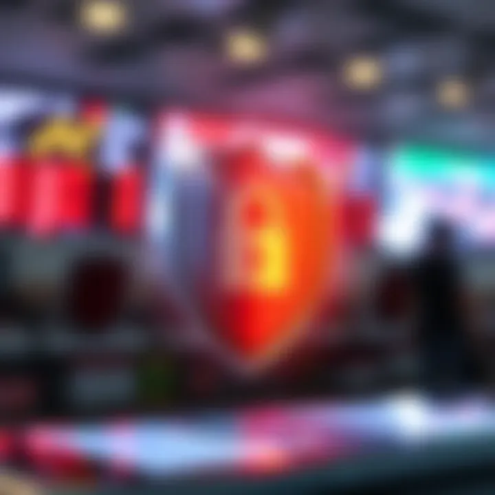 Illustration of security shield symbolizing data protection and encryption in mobile trading apps