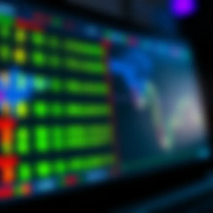 Digital screen displaying binary code calculations with colorful interface elements