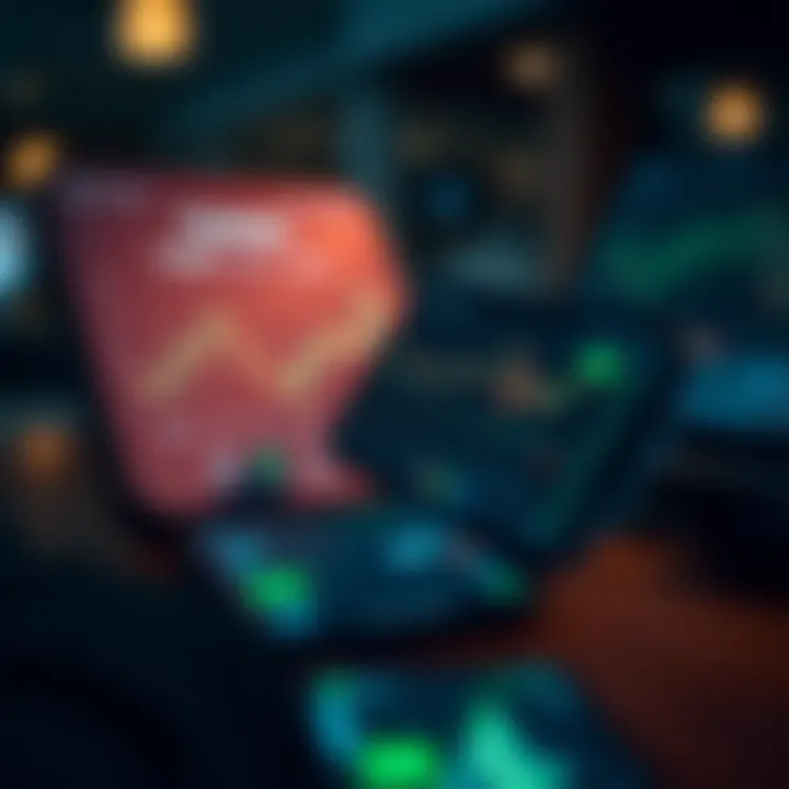 User interface displaying real-time stock charts and trading options on a mobile device