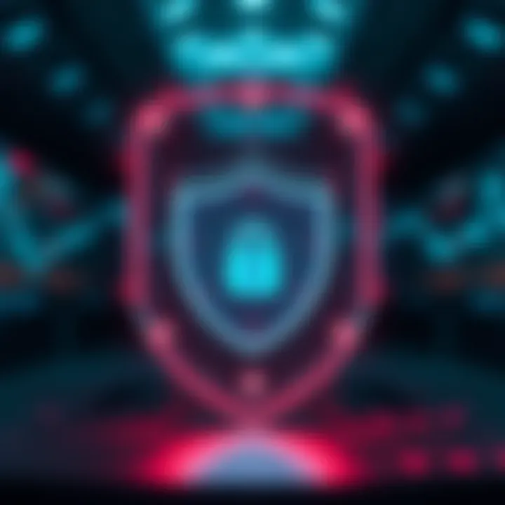 Secure digital shield symbolizing strong protection for online trading platforms