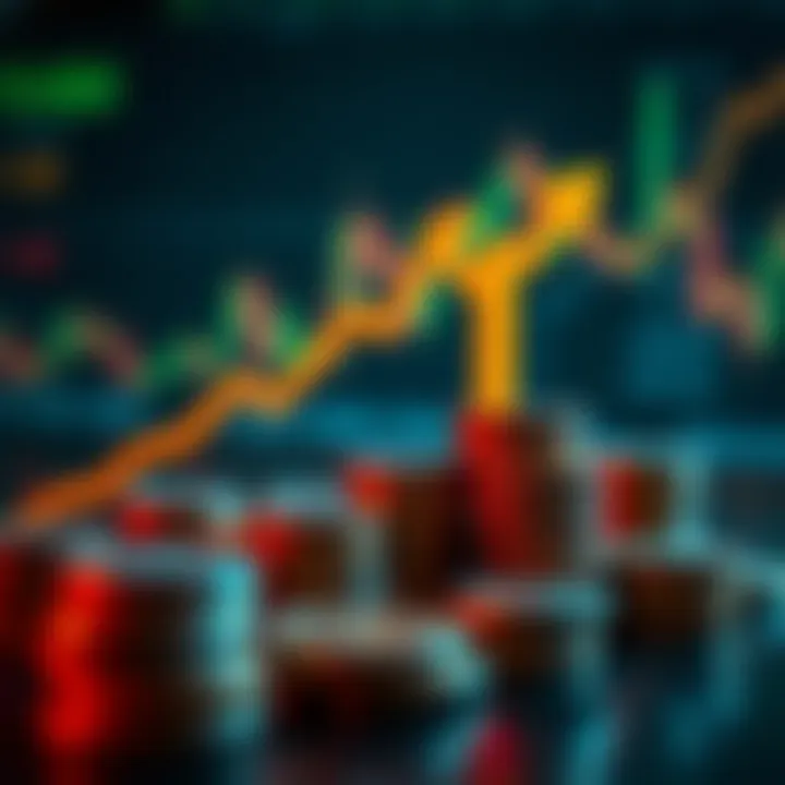 Financial Growth Concept for Low Deposit Trading in Indian Markets Illustration of financial growth symbols with coins and upward arrows representing investment with minimal capital