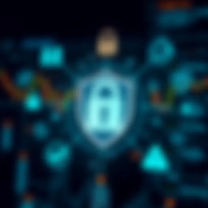 Security and Benefits of Top Trading Platforms in India Graphic illustrating security elements like padlock and shield around digital financial icons