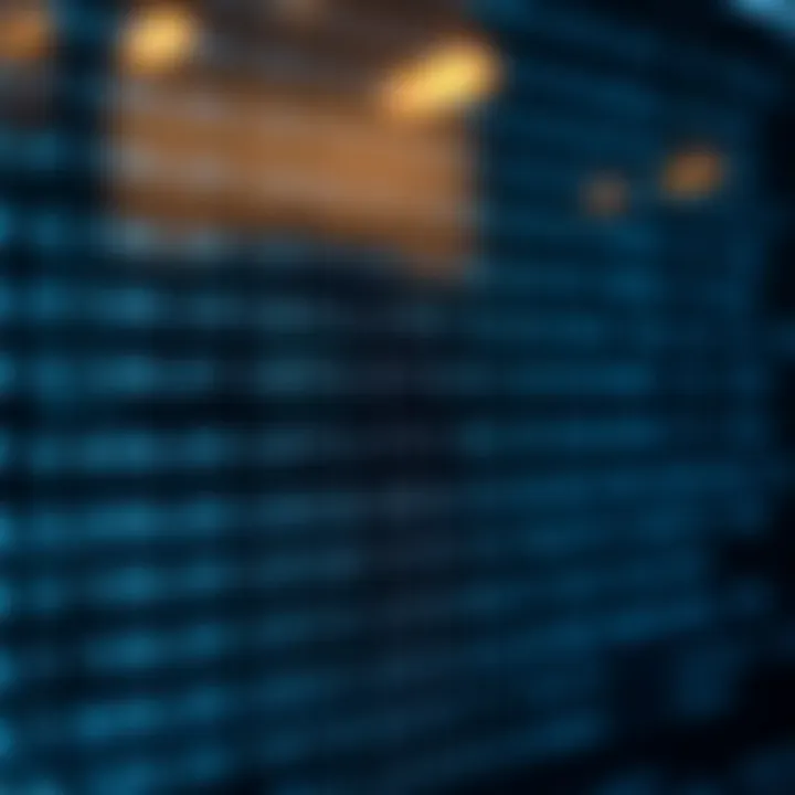 Illustration of binary digits connecting to alphabetic characters on a digital interface