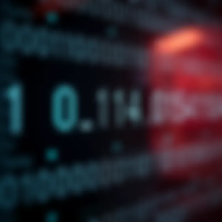 Diagram showing binary digits representing a numerical value in a digital system