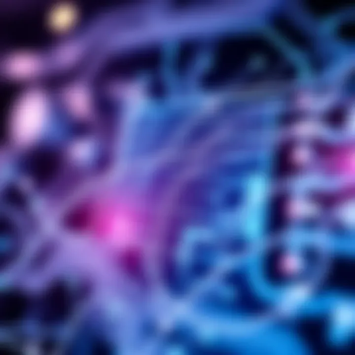Visualization of digital circuits showing binary signals within computer architecture