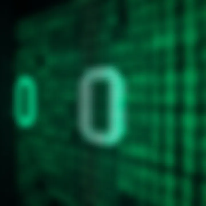 Illustration depicting the binary number system with digits zero and one arranged in a sequence