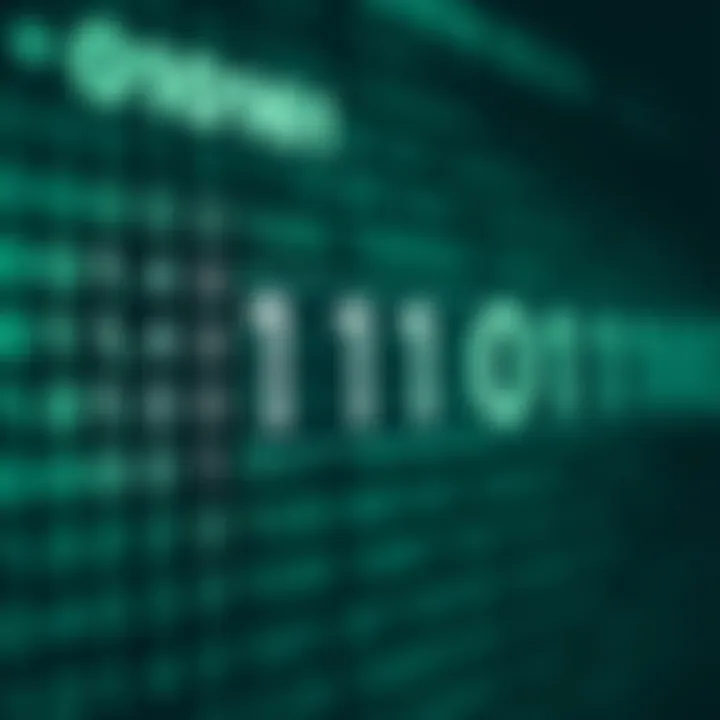 Diagram showing binary digits and their place values in a digital system