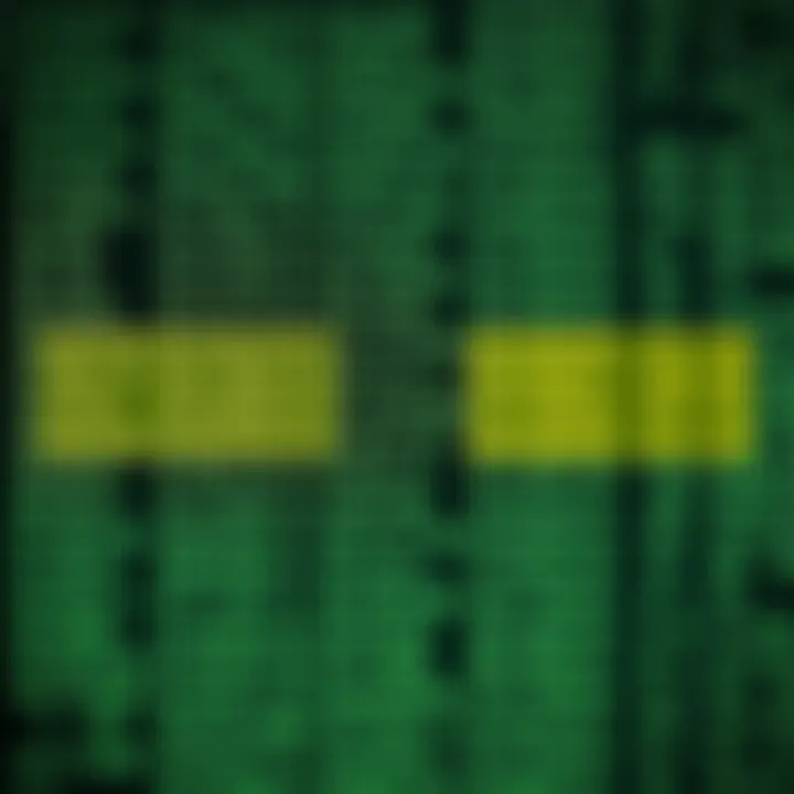 Visual representation of sorted data with highlighted areas showing correct and incorrect applications of binary search