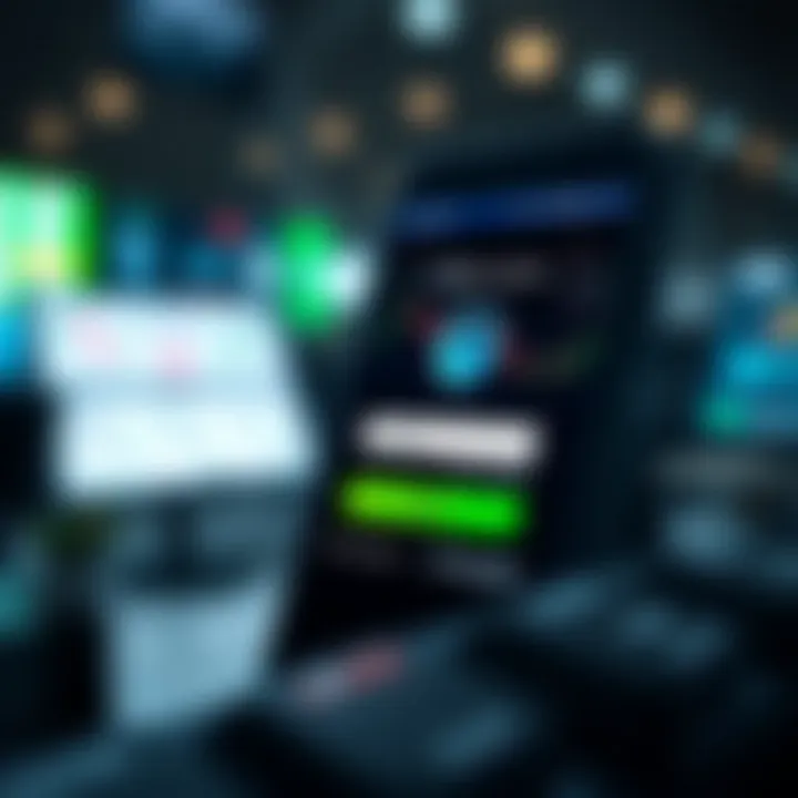 Secure login authentication screen for a mobile trading platform with security icons