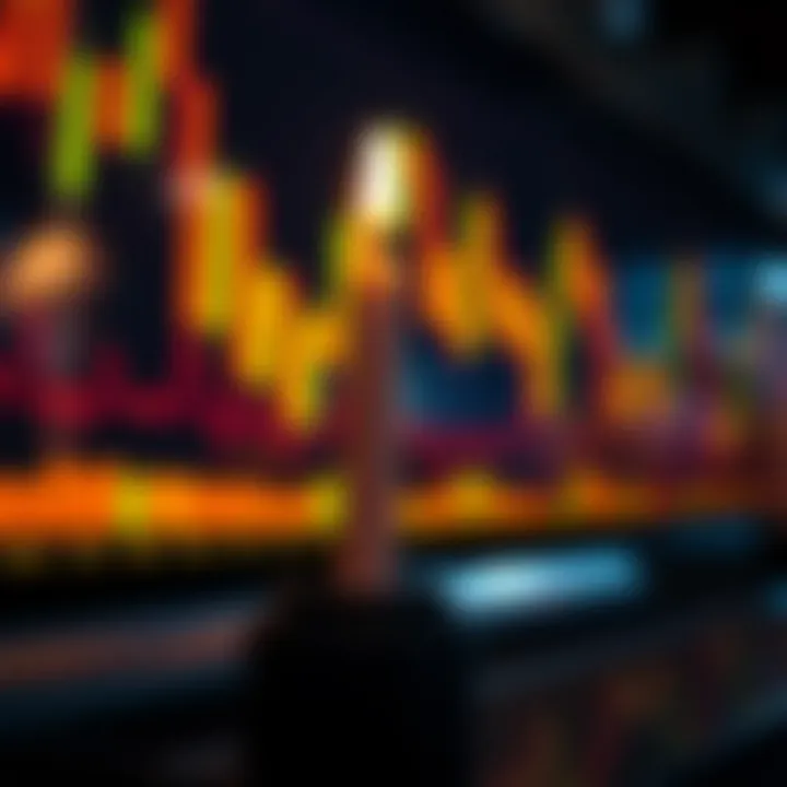 Illustration of bullish and bearish candlestick formations to indicate market trends