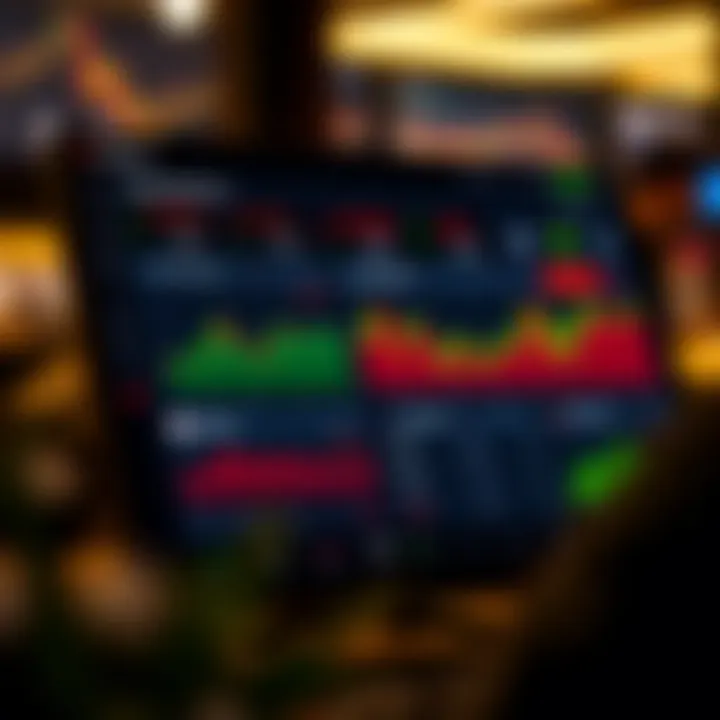 User interface of a mock stock trading app showing a simulated portfolio with various stock prices and trading options