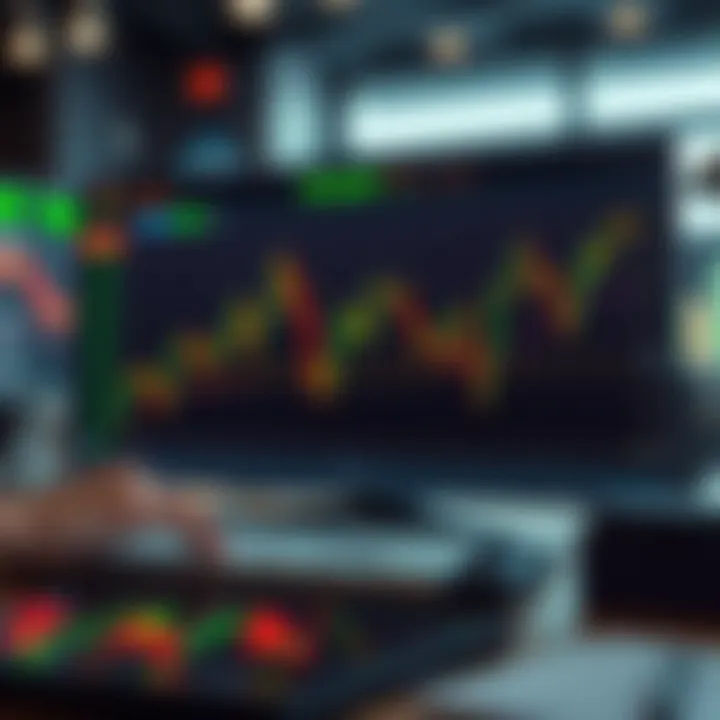 Graph illustrating strategy testing and market simulation features in a trading app environment