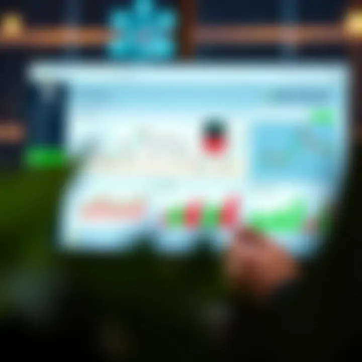 User interface of a mock trading app showing virtual stock portfolio and market charts