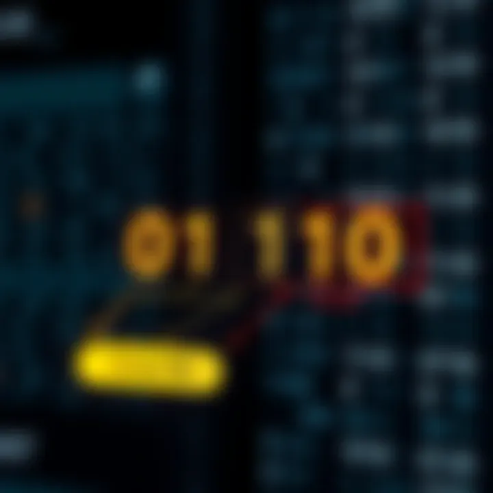 Diagram showing the conversion of an octal number into binary representation with highlighted corresponding values