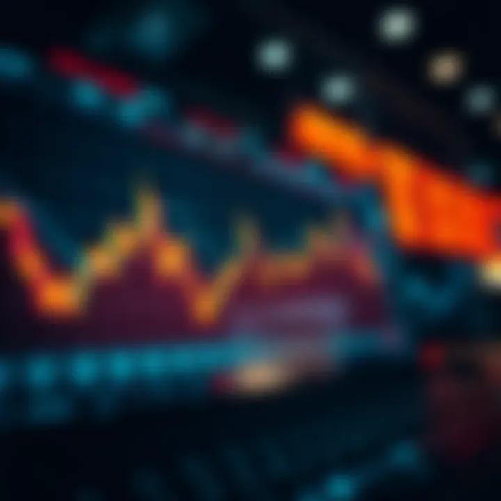 Graph showing stock market trends on a digital trading platform