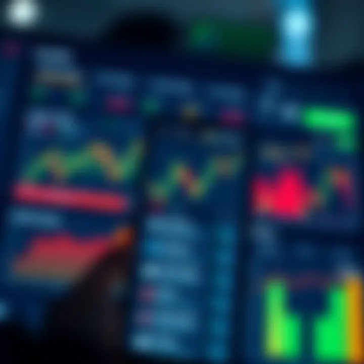 Dashboard interface of a popular trading application showing market trends and portfolio summary